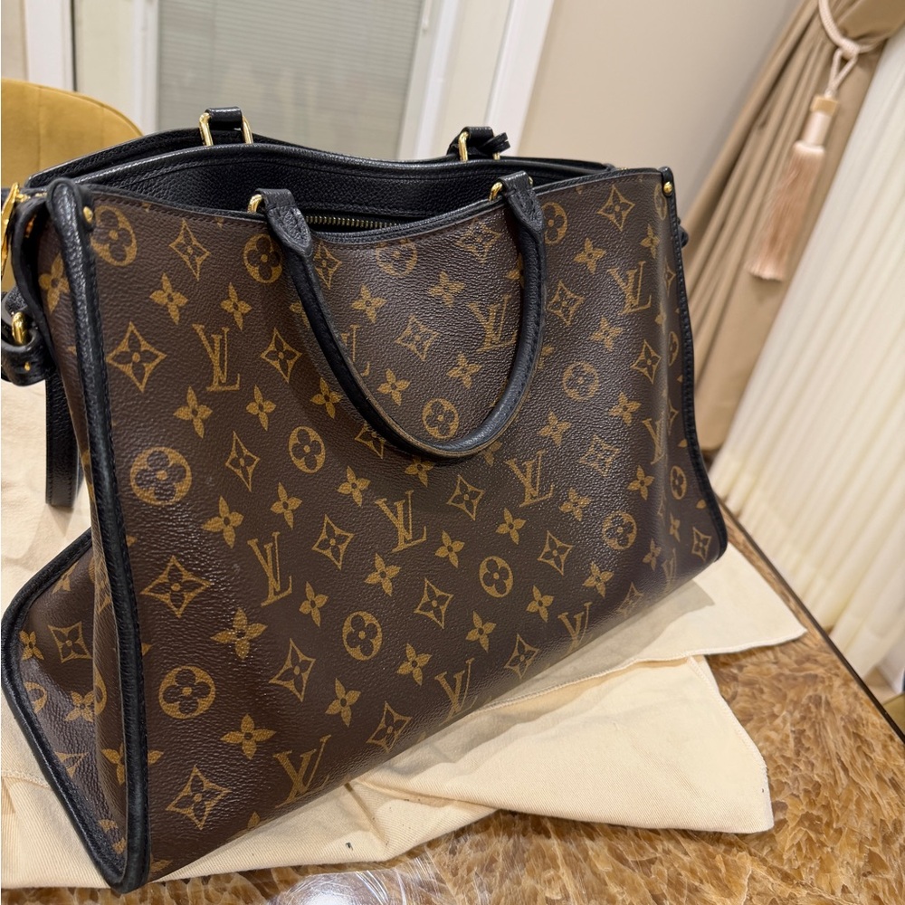 Louis Vuitton Classic Monogram Tote in Brown and Black